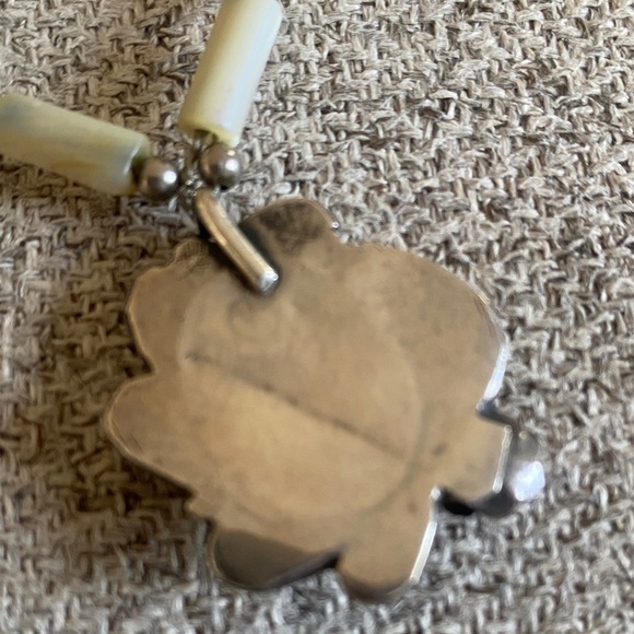 Vintage Sterling Silver Mother of Pearl Necklace & Bracelet Set - Picture 8 of 8